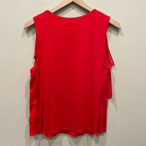 Bailey 44 Ruffled Layered Sleeveless Red Top - Size: Large - Picture 2 of 6
